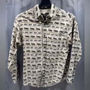 Vintage Mustang Marching Moose Button Up Shirt Woolrich
